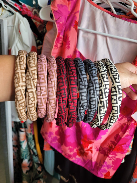 F inspired braided headband