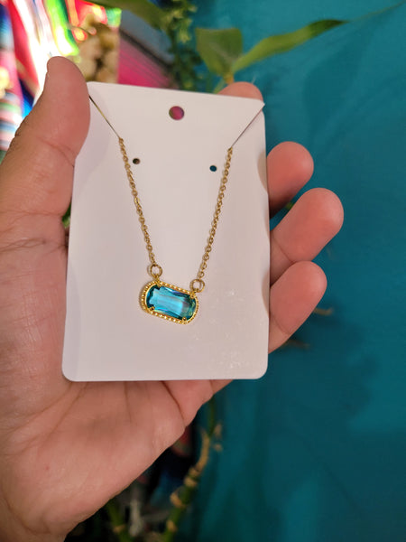 Ks crystal necklace 18k plated