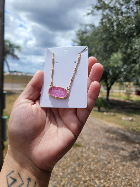 Ks druzy necklace