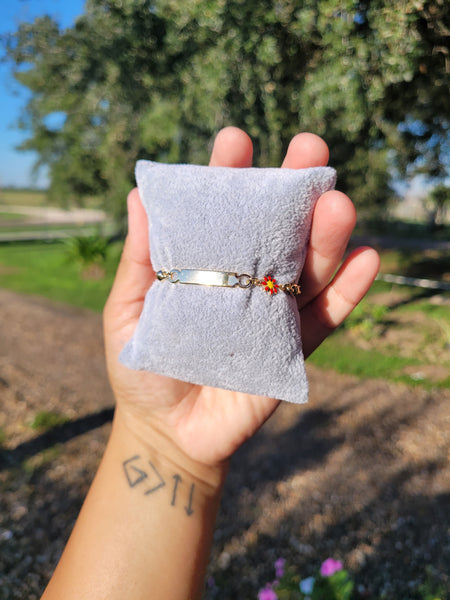 14k plated kids plaque bracelets