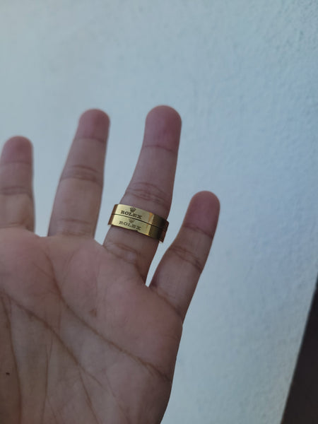 Role 18k plated branded rings