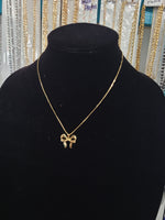 Coquette 14k plated bow necklace