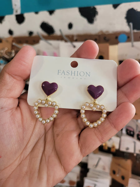Heart pearl drops