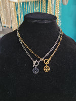 Tb 18k plated paperclip necklace