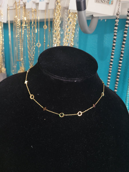 Lou 18k plated necklace & bracelet