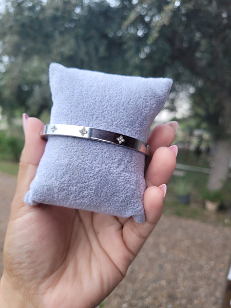 Lou 18k plated bangel bracelet crystals