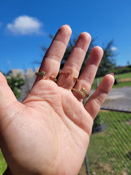Clavo 14k gold plated adjustable rings