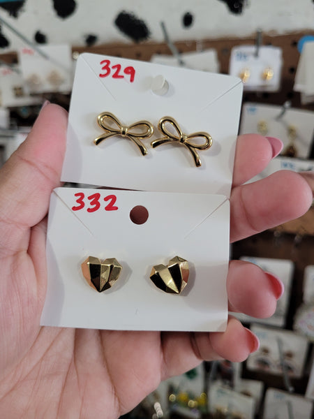 18k plated studs #329 #332
