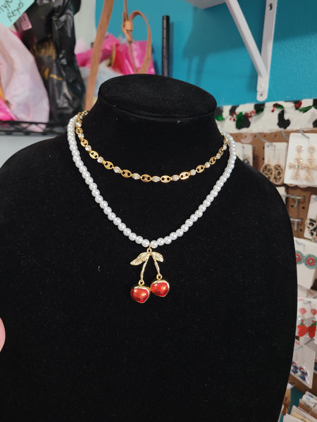 Large cherry choker/necklace