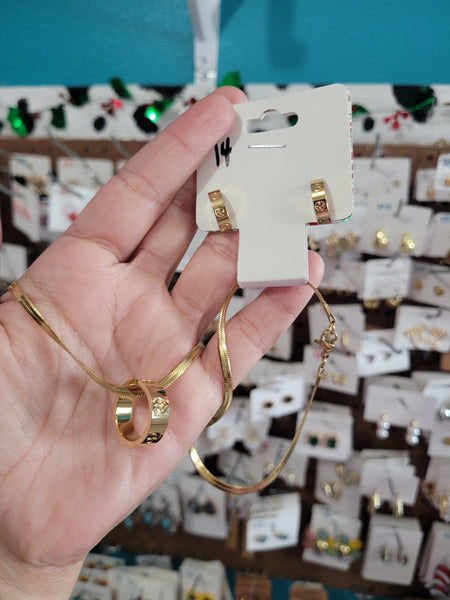 Cart 18k plated set