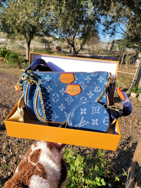 Lou denim 3pc bag with box
