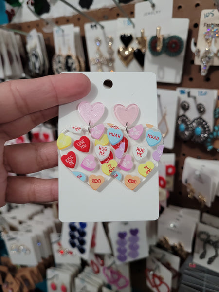 Pastel heart acrylic drops