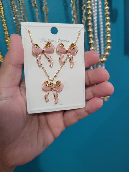 18k plated bow set