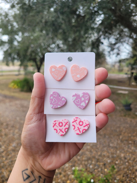 Heart acrylic studs