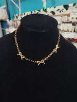 18k plated bow choker/necklace