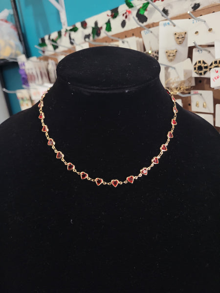 Red heart choker/necklace