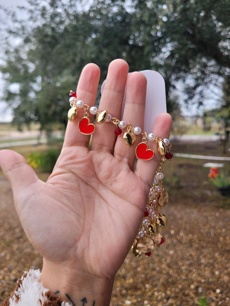 Heart charmed bracelet