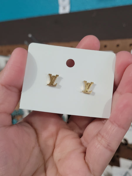 18k plated Lou studs
