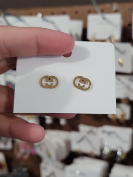 18k plated G studs