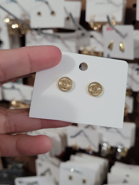 18k plated C studs