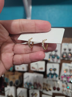 Crystal 14k plated huggies