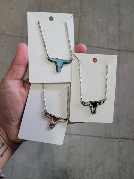 Longhorn western necklace