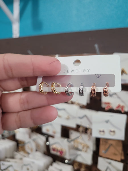 18k plated mini huggie sets