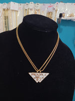 18k plated Pra necklace & studs