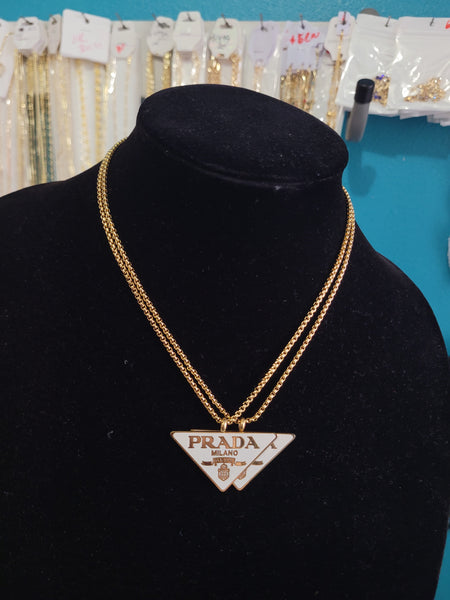 18k plated Pra necklace & studs