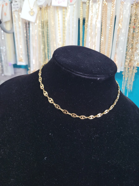 18k plated pignose choker