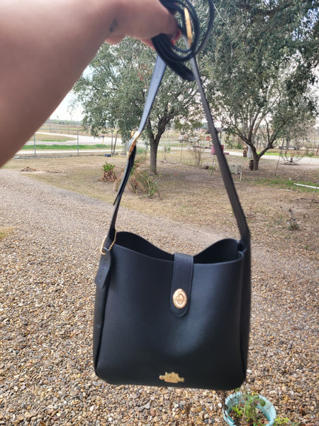 Co handbag with extension for crossbody NO BOX (brown & black)