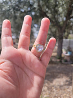 Dio 14k plated one size heart diamond ring