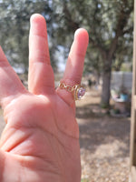 Dio 14k plated one size heart diamond ring