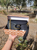 Co crossbody/wristlet mini bag with box (brown, black, hot pink & white)