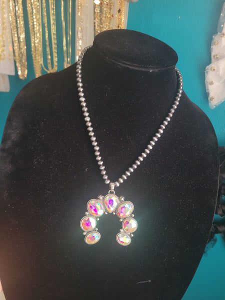 Naja western crystal pearl navajo inspired necklace
