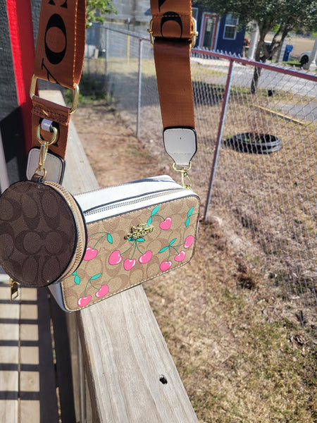 Co square cherry crossbody with coin pouch NO BOX
