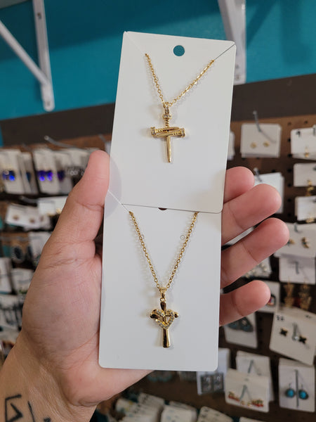 18k plated cross necklace