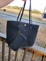 Tb monogram black with coinpouch Tote NO BOX