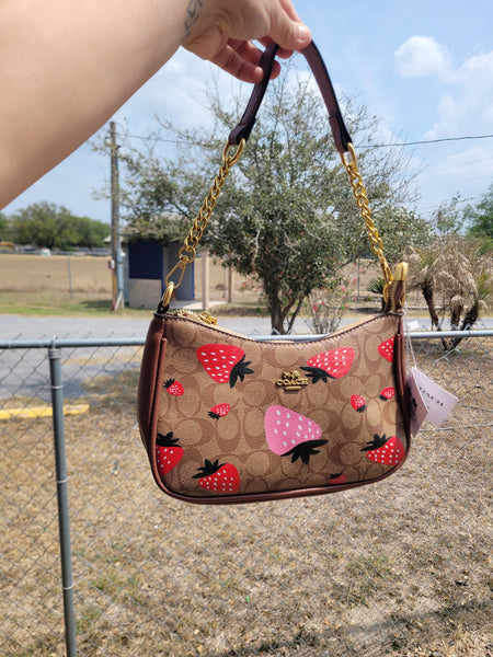 Co strawberry handbag with extra strap NO BOX