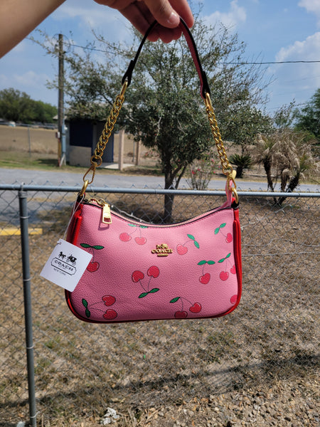 Co cherry pink handbag with extra strap NO BOX