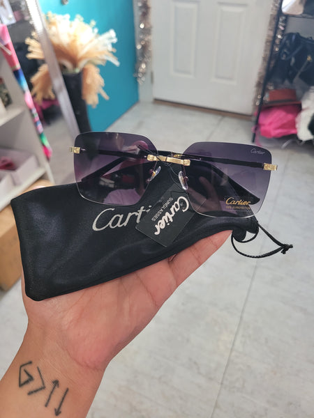 Cart branded sunnies with dust bag blue & black lenses (2 options)