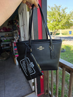 Coa small tote bags brown mono & black