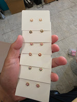 18k plated mini daisy screw on studs