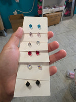 18k plated cube screw on studs #24
