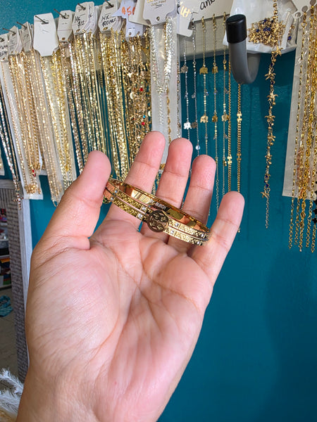 Tb 18k plated Branded bangel