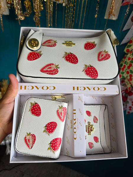 Strawberry 3pcs gift purse set