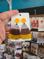 Candy corn acrylic glitter drops #263