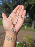 Virgen 14k plated 3 tone necklace with pendant 20' #308