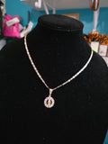 Virgen 14k plated 3 tone necklace with pendant 20' #308