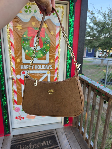 Co suede handbag with crossbody strap NO BOX